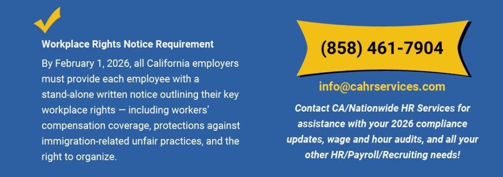 Stay ahead of compliance changes — review your wage policies, update employee handbooks, and prepare required notices before the new year.
