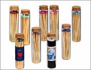 “Ablaze” Glass Match Stick Jar – w/ Full Color Label – 20 count
